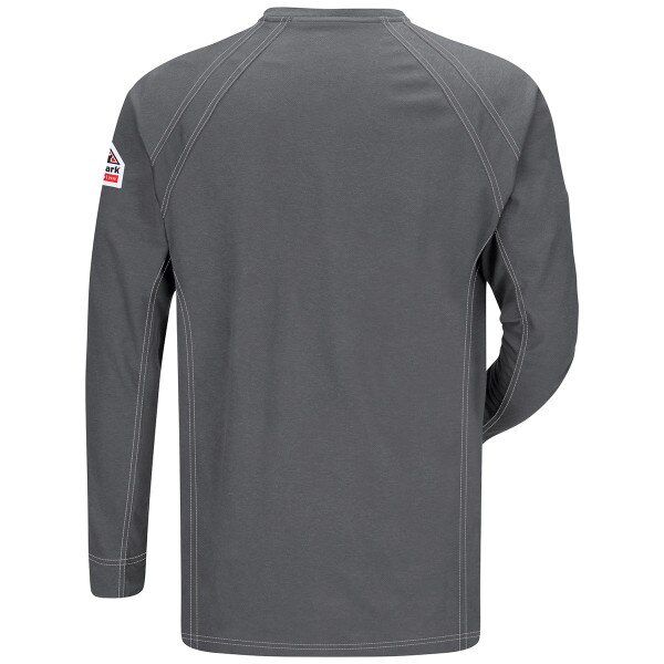 iQ Flame Resistant Long Sleeve Henley Shirt in charcoal